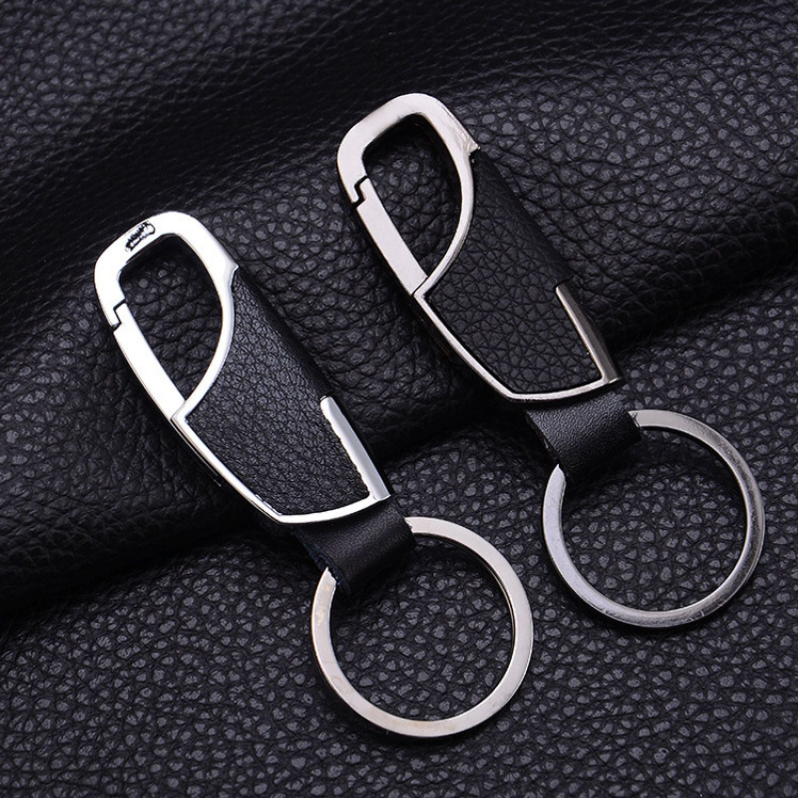 Trendy Leather Keychain - Unisex Metal Waist Key Ring