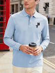 New York Letter Print Reversible Polo Shirt for Men