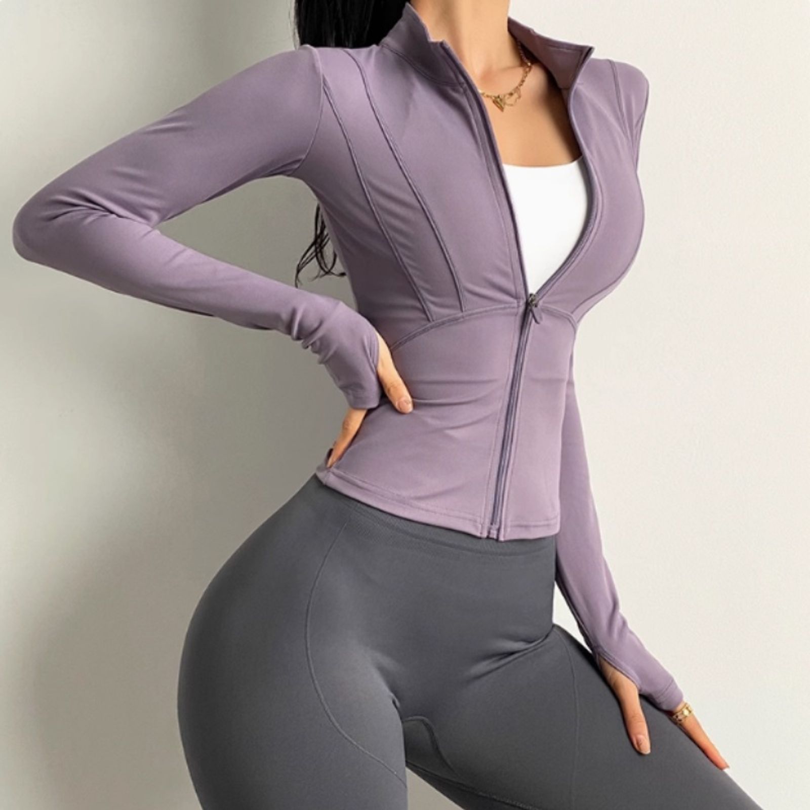 Women's Long-Sleeved Yoga Jacket for Autumn & Winter