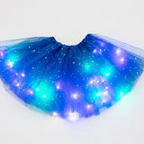 LED Glowing Women's Tulle Star Mini Skirt