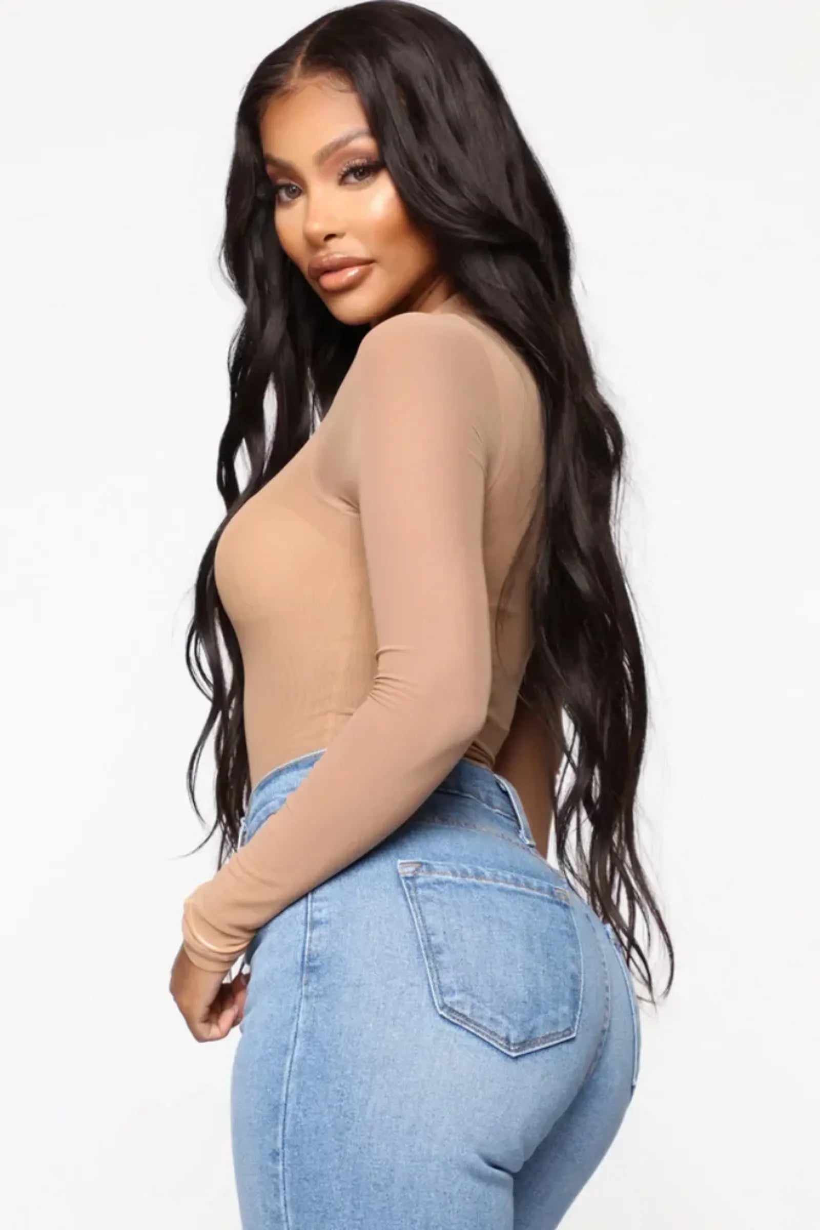 Sexy Transparent Black Mesh Bodysuit for Women