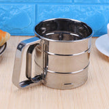 Multi-Function Stainless Steel Flour Sifter with Hand Press