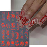 2pcs Gothic Letter Nail Stickers - Y2K Design Decals