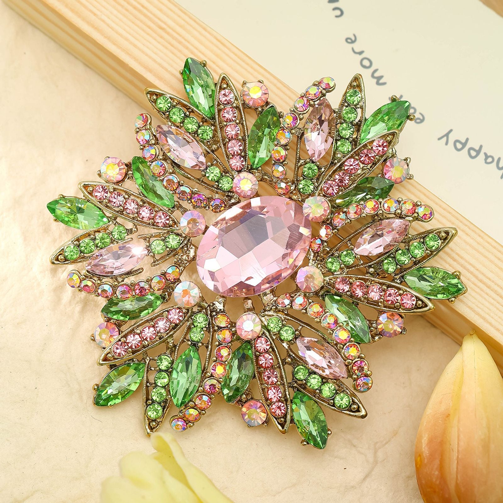Exquisite Crystal Flower Brooch for Women