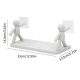 Self-Adhesive Plastic Storage Rack for Bathroom and Kitchen