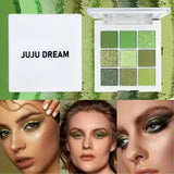 9-Color Eyeshadow Palette in Green and Gold Tones