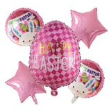 5 Pcs Cartoon Rabbit Foil Balloons for Easter & Birthday