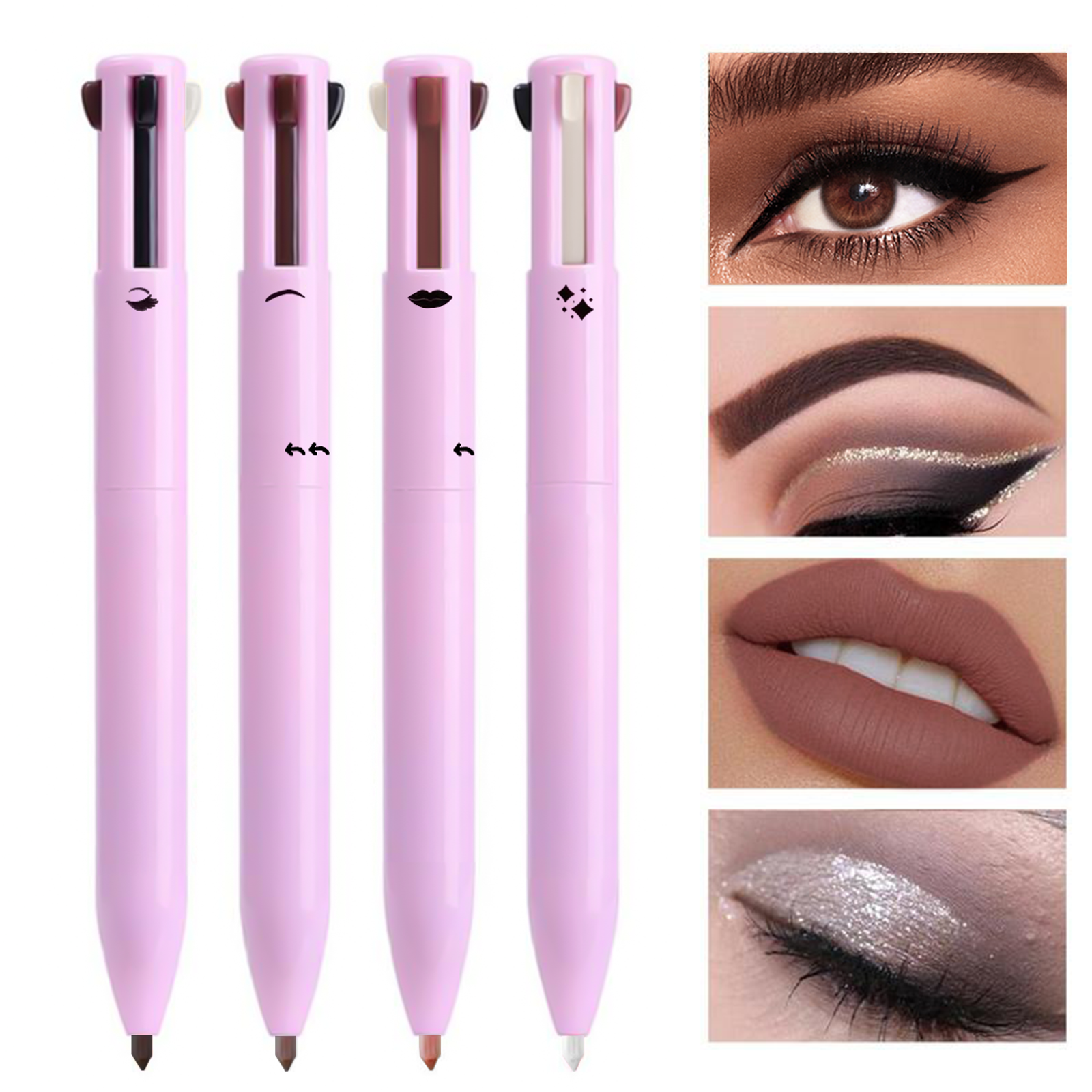 4-in-1 Multi-Functional Lip Liner, Eyeliner & Eyebrow Pencil Set