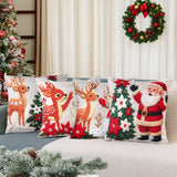 4pcs Merry Christmas Cushion Covers for Home Decoration
