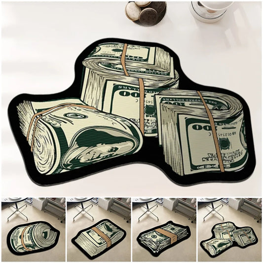 Creative Money Shaped Carpet Rug for Bedroom