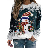 Christmas Snowman 3D Print Sweatshirt for Women