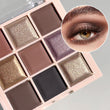 9-Color Matte & Shimmer Eyeshadow Palette - Soft Milk Tea Tones