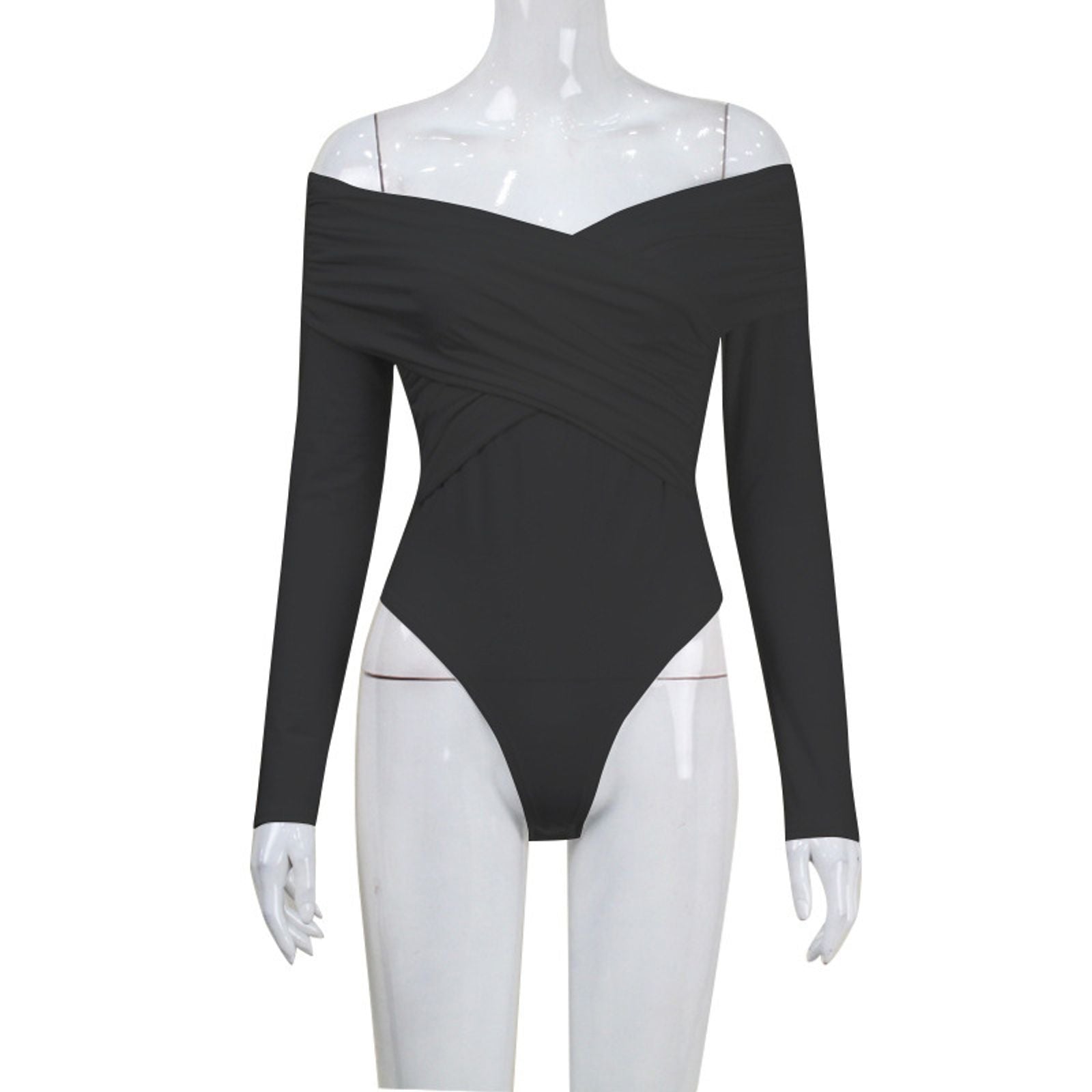 Women's Crossed Bodysuit with Long Sleeves