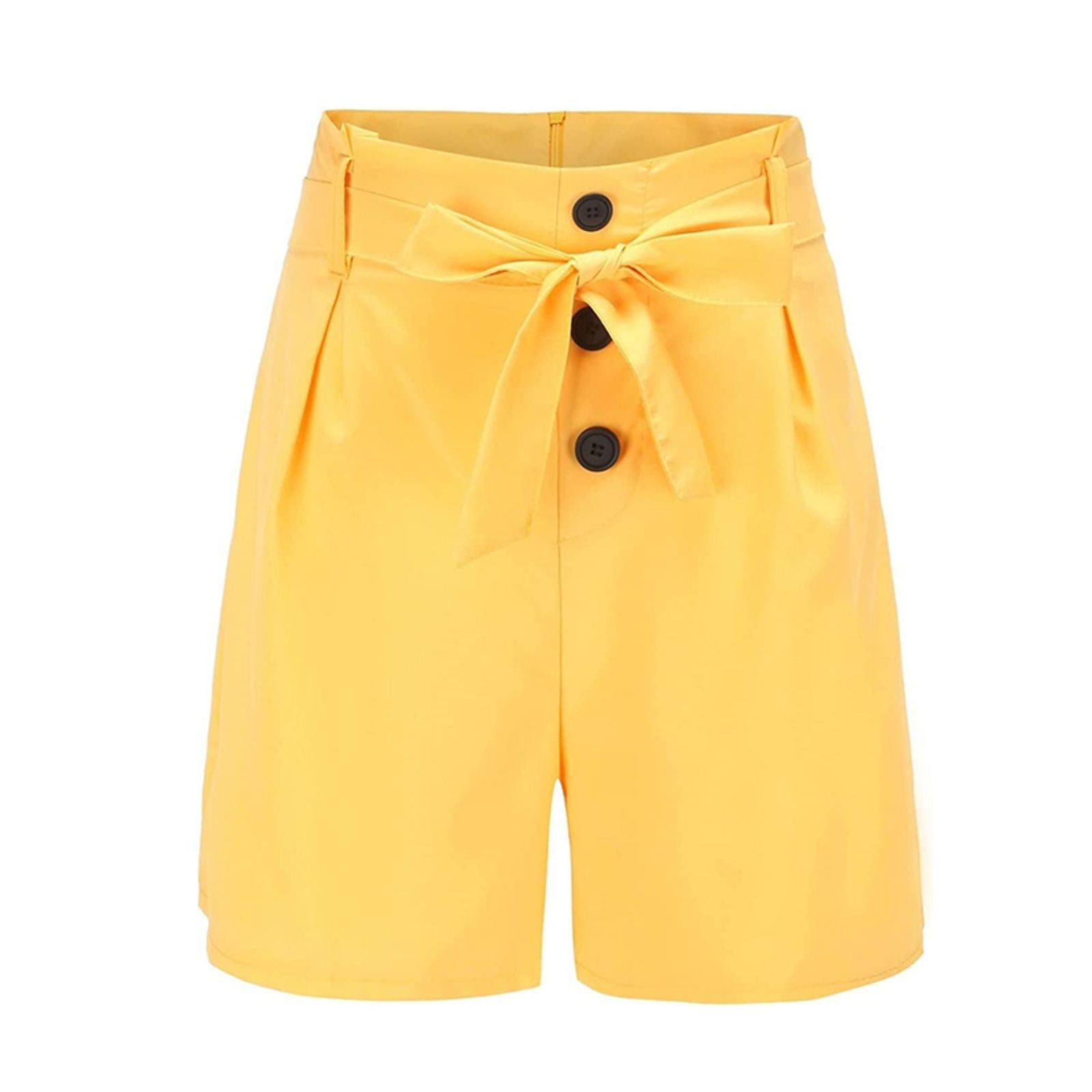 Y2K Solid Button Front High Waist Beach Shorts