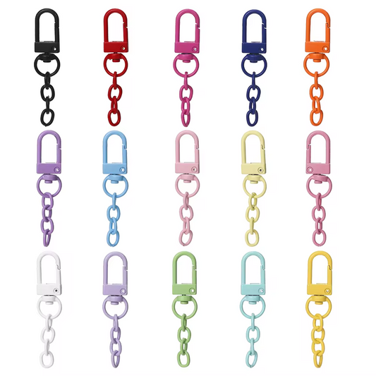 10pcs Keyring Lobster Clasp Spring Buckle with Chains