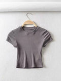 Summer Sexy Women’s O-neck Short Sleeve Crop Top