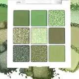 9-Color Eyeshadow Palette in Green and Gold Tones