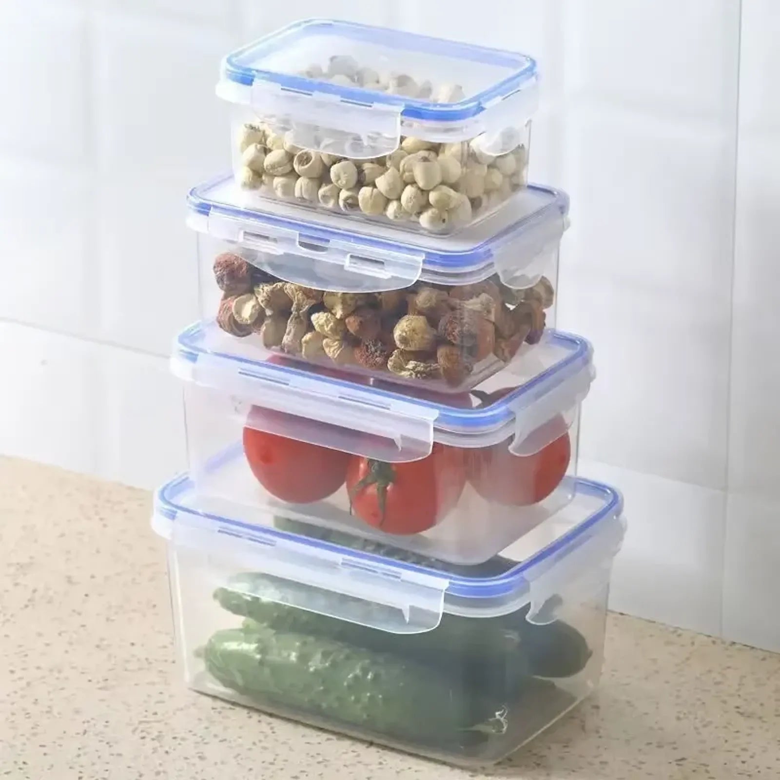 Sealed Rectangular Refrigerator Storage Box with Lid