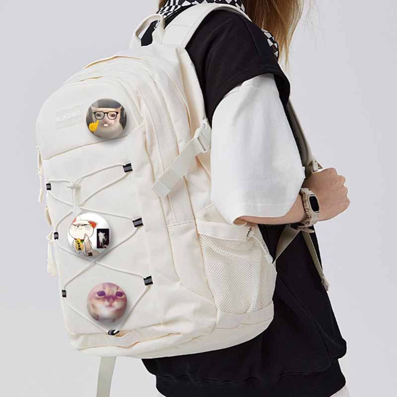 Funny Cat Memes Button Pins - Cute Cartoon Jewelry Badges