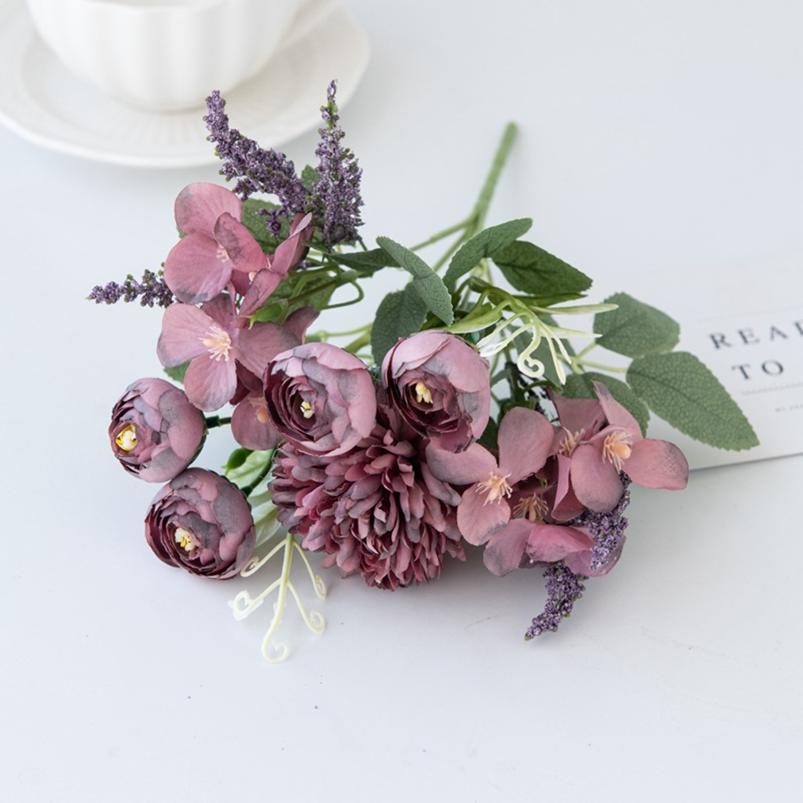 Artificial Rose Hydrangea Bouquet for Home and Events