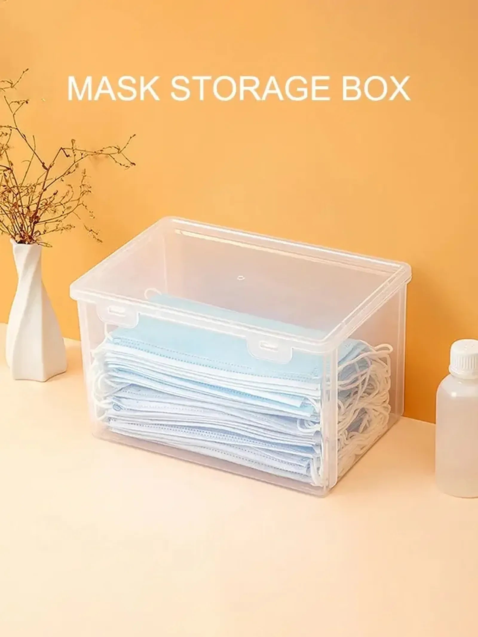 2PCS Transparent Large Capacity Mask Storage Box