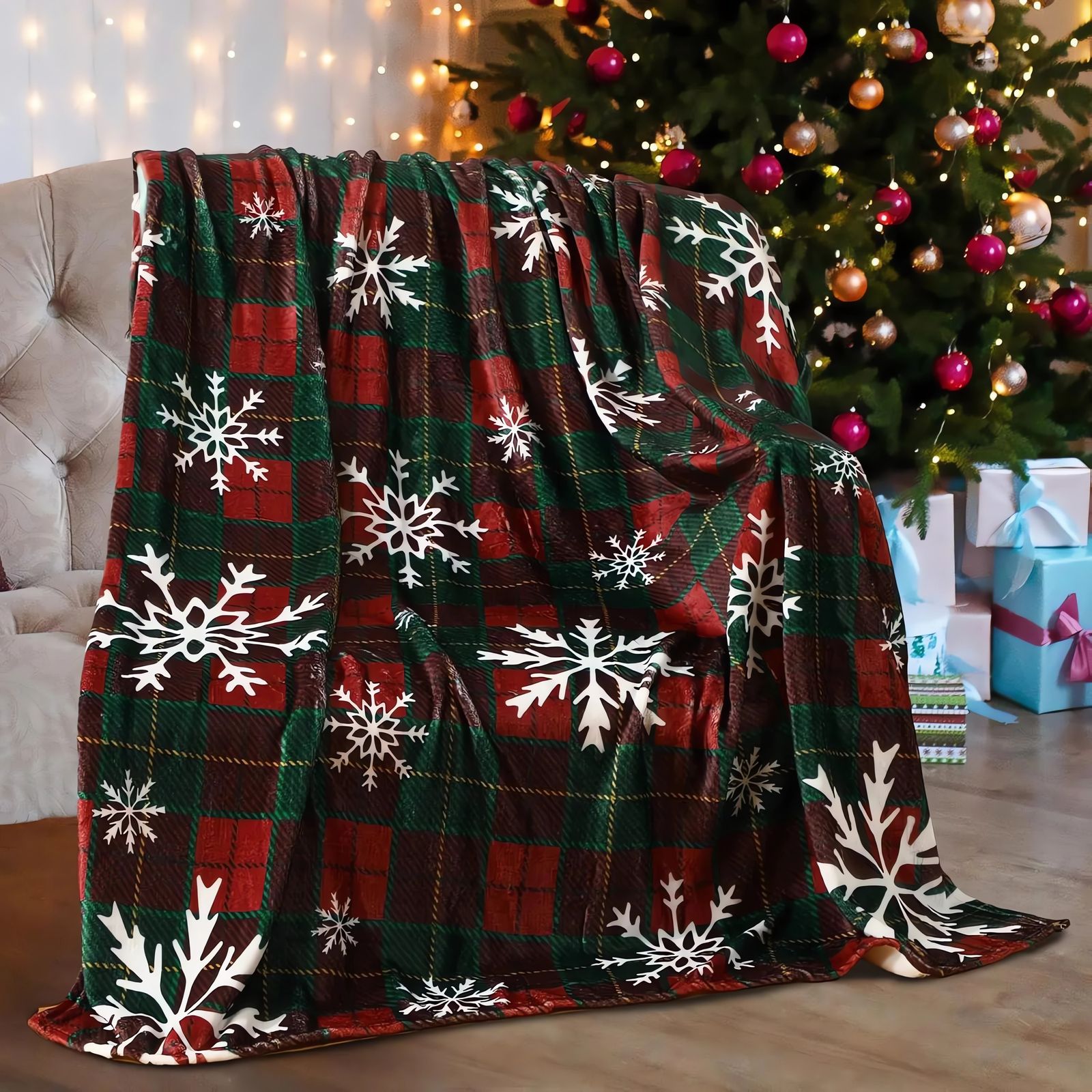 Christmas Red Buffalo Plaid Flannel Blanket
