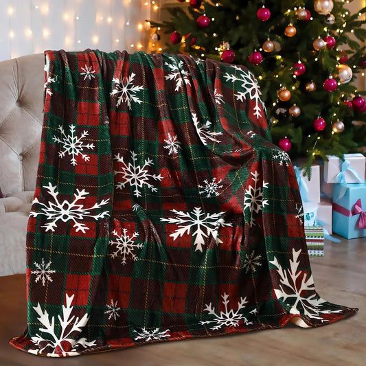 Christmas Red Buffalo Plaid Flannel Blanket