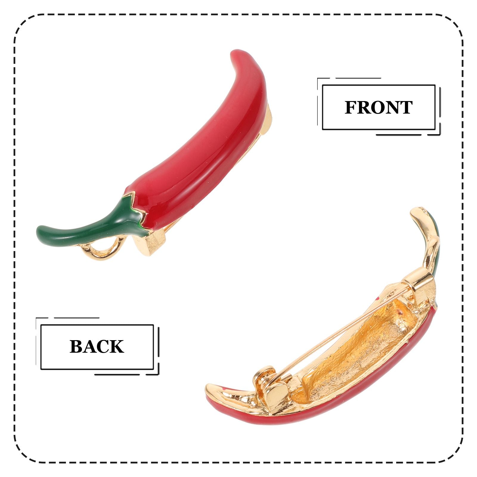 Red Chili Pepper Brooch - Cute Metal Enamel Pin for Women