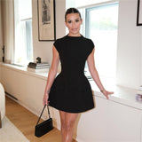 Womens Sexy Slim Fit Mini Dress - Black A-Line Spring Style