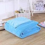 Soft Coral Fleece Flannel Blanket in Blue and Pink