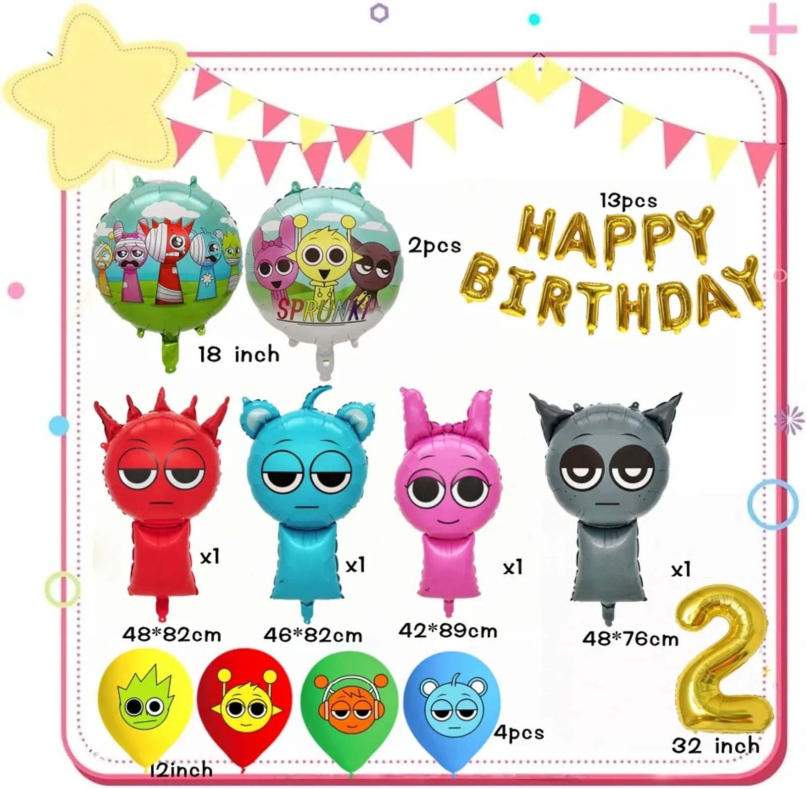 Incredibox Balloon Set for Birthday Party Decorations