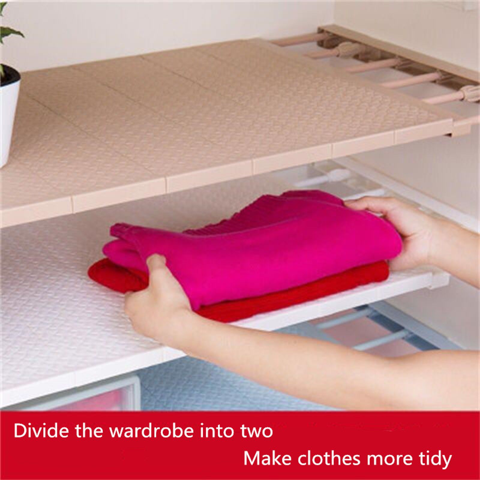 Adjustable Wall-Mounted Closet Organizer Shelf
