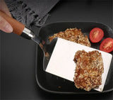 Stainless Steel Square Head Cooking Spatula with Wood Handle