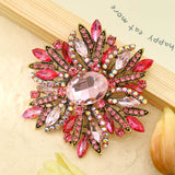 Exquisite Crystal Flower Brooch for Women