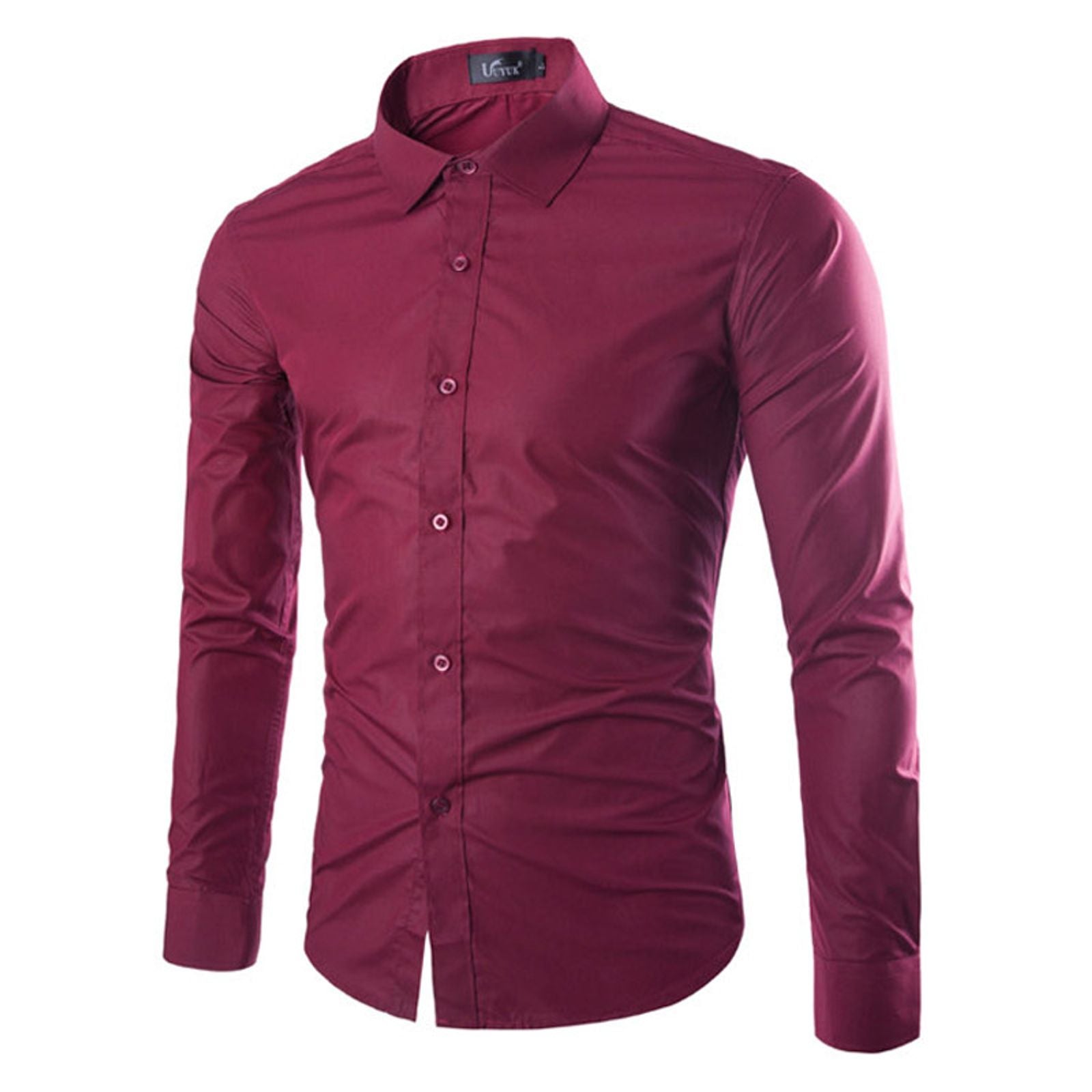 14 Colors Solid Color Men's Fashionable Long Sleeve Shirt