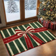 Christmas Gingerbread House Rug with Candy Cane Bow