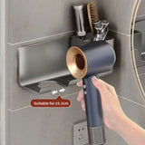 Wall-Mounted Hair Dryer Holder and Organizer