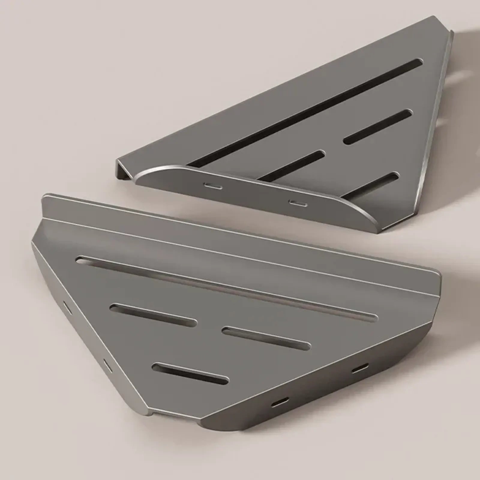 Wall-Mounted Triangle Drain Shelf with Hooks