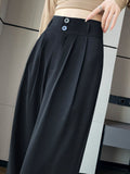 Elegant Wide Leg Pants for Women - High Waist Black Trousers