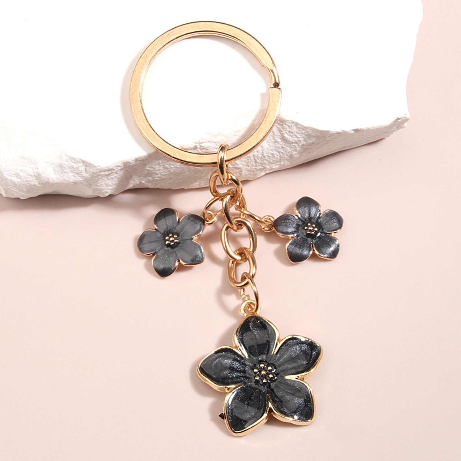 Cute Sakura Flower Keychain - Enamel Key Ring for Women