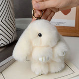 Yupsk 15cm Multi-Color Rabbit Fur Keychain for Women