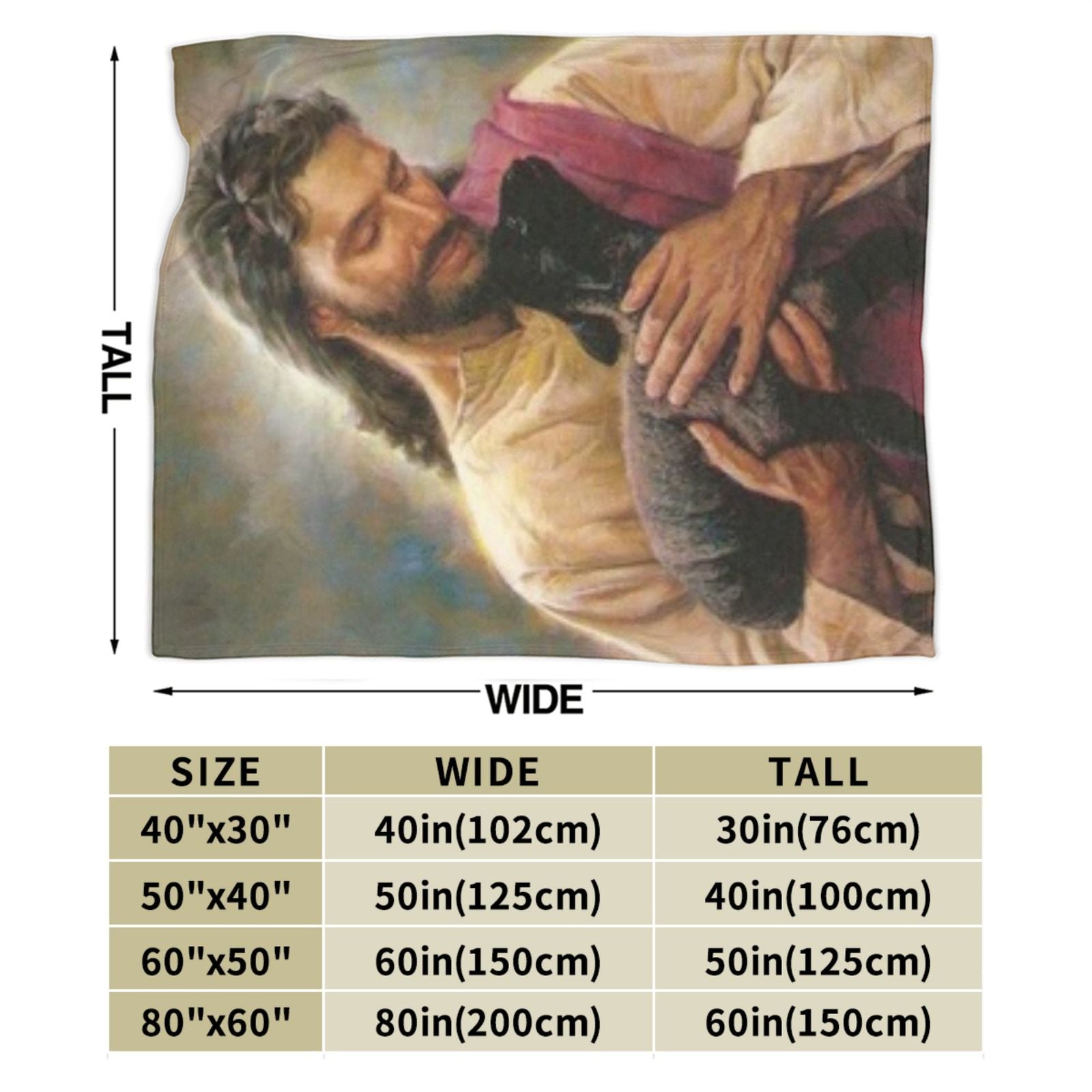 Cristo Jesus Flannel Blanket - Warm Bedding Throw