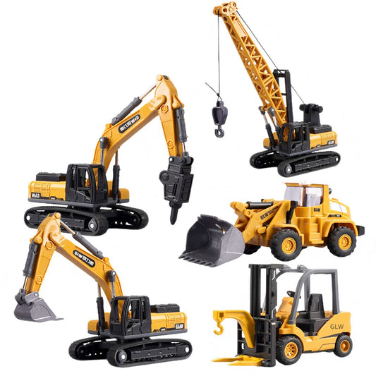 Mini Engineering Diecast Car Set - Construction Vehicles