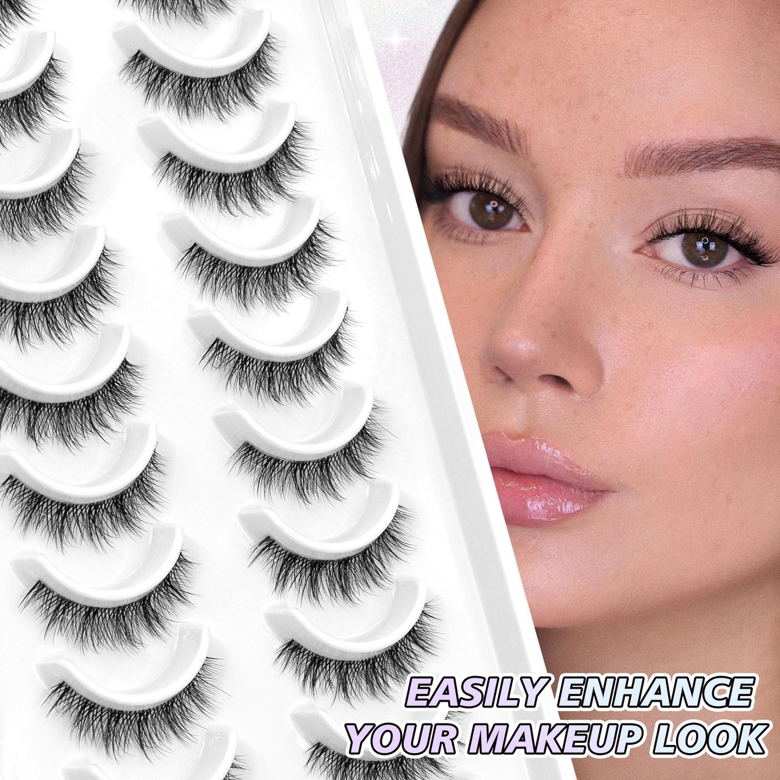 Veltrinay Natural Wispy 3D Faux Mink Cat Lashes