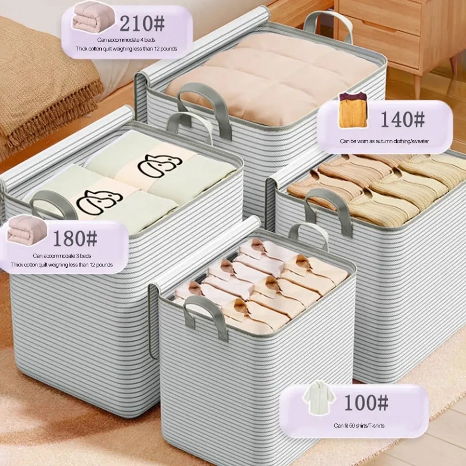 Extra Large Non-Woven Closet Organizer for Clothes