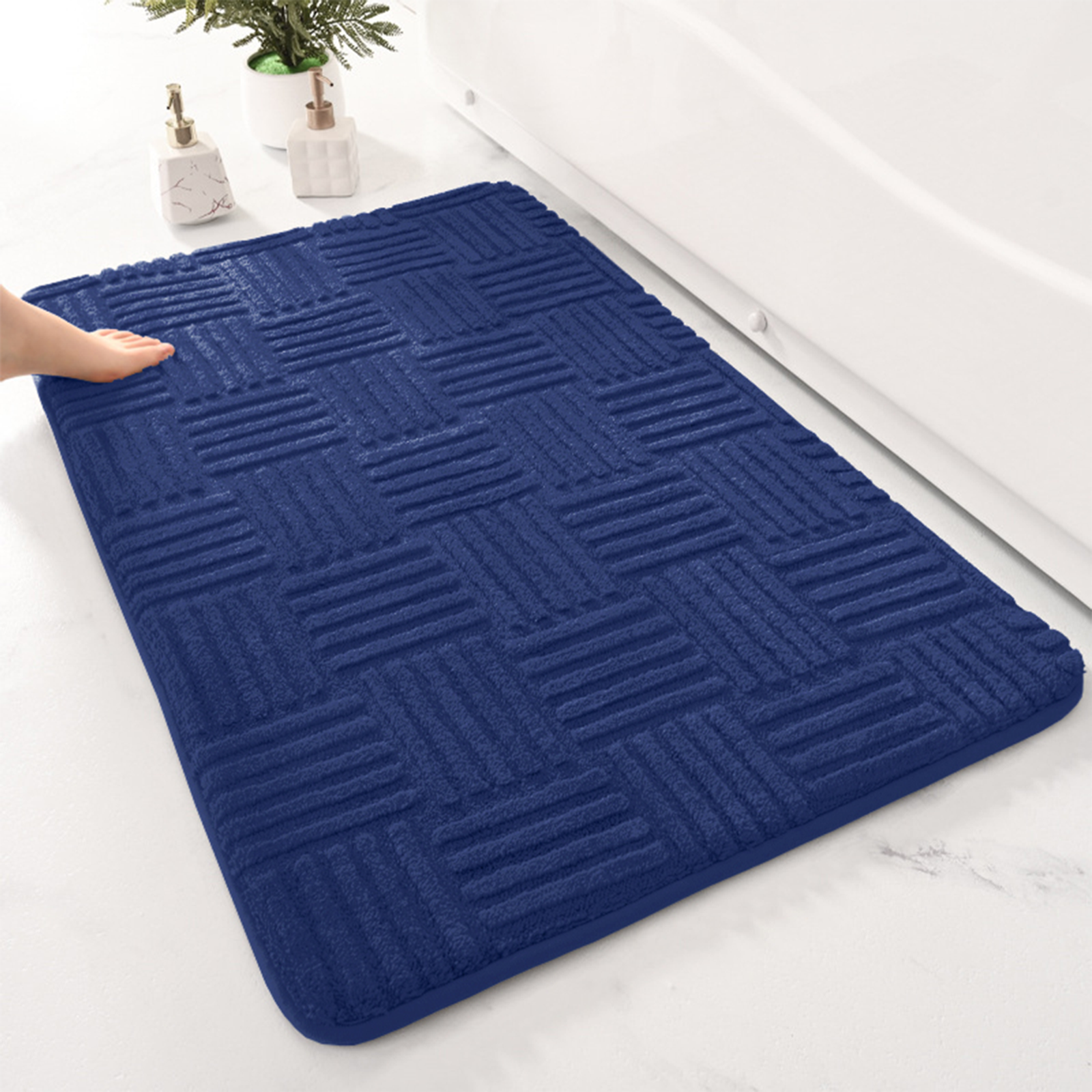 Thickened Absorbent Non-Slip Striped Bathroom Mat