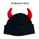 Warm Viking Hat with Metal Horns for Winter Events