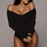 Sexy Long Sleeve Slim Fit Knitted Bodysuit for Women