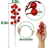 Artificial Red Berries Bouquets for Christmas Decorations