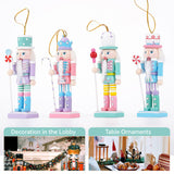 4PCS Macaron Nutcracker Soldier Christmas Tree Pendants